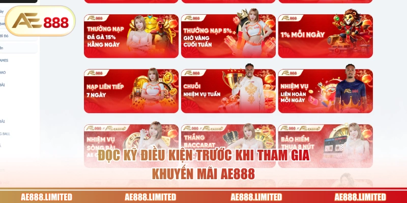 Đọc kỹ điều kiện trước khi tham gia khuyến mãi AE888
